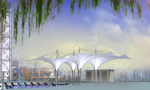 旅游景點(diǎn)更需要景觀膜結(jié)構(gòu)遮陽棚 